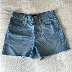 J. Crew Blue Jean Shorts High-Waisted Raw Hem